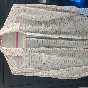White Script-Print Long Sleeve Shirt - Unbranded